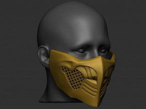 mortal kombat x - scorpion mask for cosplay 3d print model 3D Baskı Modeli