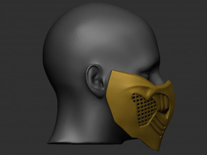 mortal kombat x - scorpion mask for cosplay 3d print model 3D Baskı Modeli