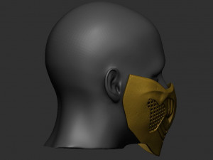 mortal kombat x - scorpion mask for cosplay 3d print model 3D Baskı Modeli