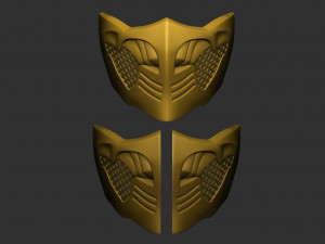 mortal kombat x - scorpion mask for cosplay 3d print model 3D Baskı Modeli