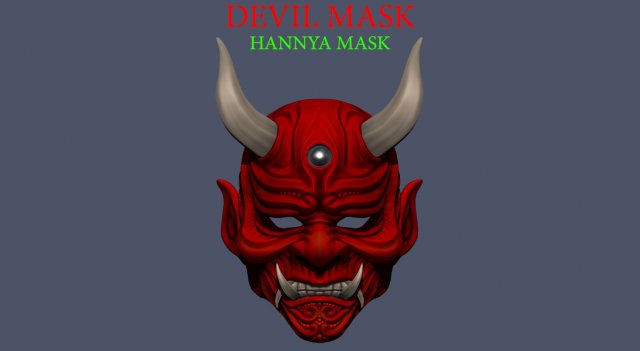 devil mask-hannya mask-samurai mask-satan mask for cosplay 3D 프린트 모델 .c4d .max .obj .3ds .fbx .stl .blend 