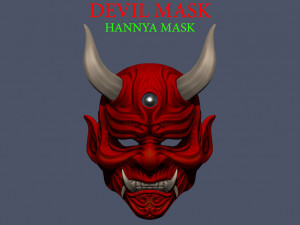 devil mask-hannya mask-samurai mask-satan mask for cosplay 3D Print Model