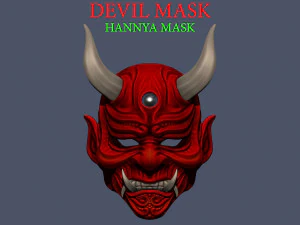 maska diabła-maska Hannya-maska samuraja-maska szatana do cosplay Model do druku 3D