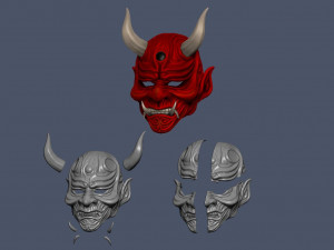 devil mask-hannya mask-samurai mask-satan mask for cosplay 3D 프린트 모델