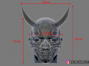 hannya mask -satan mask - demon mask for cosplay 3D Print Model
