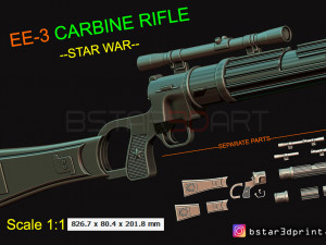 boba fett blaster ee 3 - carbine rifle - star wars for cosplay 3D 프린트 모델