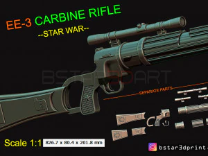 boba fett blaster ee 3 - carbine rifle - star wars for cosplay 3D Print Model