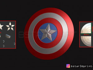 el escudo del capit&aacute;n am&eacute;rica - guerra infinita - final del juego - modelo de impresi&oacute;n en 3D de Marvel Modelo de impresión 3D