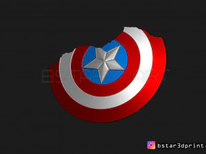 captain america shield damaged - infinity war - endgame-marvel 3d print 3D Print Model