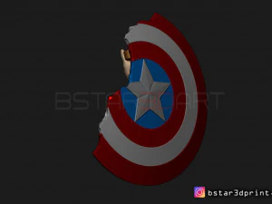 captain america shield damaged - infinity war - endgame-marvel 3d print 3D Print Model