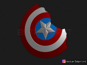 captain america shield damaged - infinity war - endgame-marvel 3d print 3D Print Model