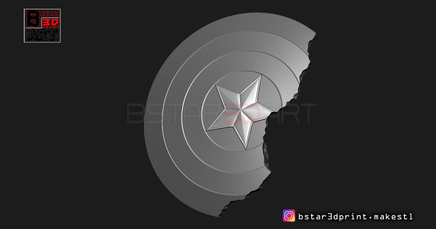 Captain America Shield Damaged Infinity War Endgame Marvel 3d