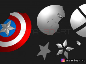captain america shield damaged - infinity war - endgame-marvel 3d print 3D Принт Модель