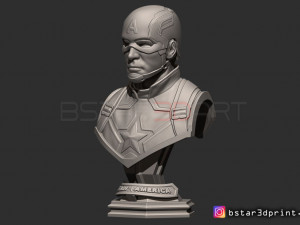 captain america bust - with helmet from marvel 3d print model 3D-printmodel