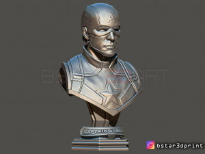 captain america bust - with helmet from marvel 3d print model Model do druku 3D