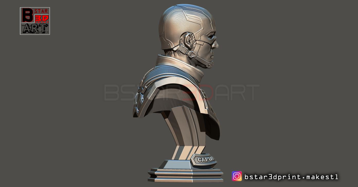 Captain America bust - With Helmet from Marvel 3D print ...