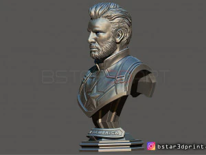 captain america bust - without helmet - from marvel 3d print model 3D Print Model