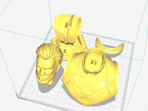 captain america bust - without helmet - from marvel 3d print model 3D 打印模型
