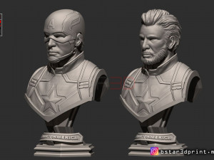 captain america bust - with 2 heads from marvel 3d print model 3D Print Model