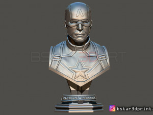 captain america bust - with 2 heads from marvel 3d print model 3D-Druckmodell