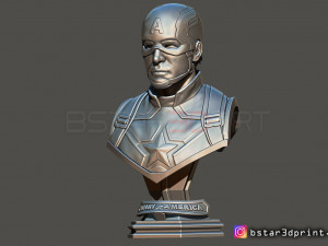 captain america bust - with 2 heads from marvel 3d print model 3D-Druckmodell