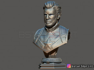 captain america bust - with 2 heads from marvel 3d print model 3D-Druckmodell