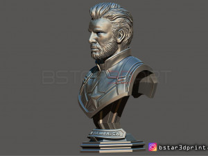 captain america bust - with 2 heads from marvel 3d print model 3D-Druckmodell