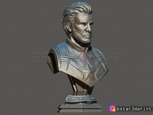 captain america bust - with 2 heads from marvel 3d print model 3D-Druckmodell
