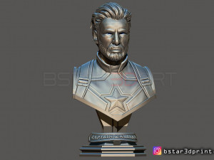 captain america bust - with 2 heads from marvel 3d print model 3D-Druckmodell
