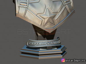 captain america bust - with 2 heads from marvel 3d print model 3D-Druckmodell