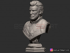 captain america bust - with 2 heads from marvel 3d print model 3D-Druckmodell