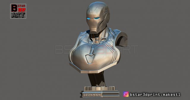 ironman mark 85 bust - infinity war - endgame - from marvel 3d print model 3D Druckmodell .c4d .max .obj .3ds .fbx .stl .blend