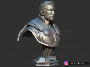 토르 흉상 어벤저 4 흉상 - 머리 2개 - 무한 전쟁 - 엔드게임 3D 프린트 모델 3D 프린트 모델