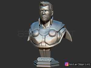 토르 흉상 어벤저 4 흉상 - 머리 2개 - 무한 전쟁 - 엔드게임 3D 프린트 모델 3D 프린트 모델