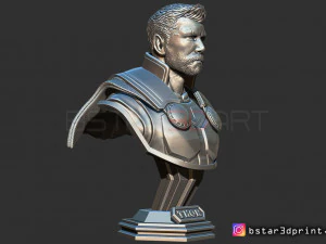 토르 흉상 어벤저 4 흉상 - 머리 2개 - 무한 전쟁 - 엔드게임 3D 프린트 모델 3D 프린트 모델