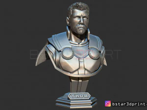 토르 흉상 어벤저 4 흉상 - 머리 2개 - 무한 전쟁 - 엔드게임 3D 프린트 모델 3D 프린트 모델