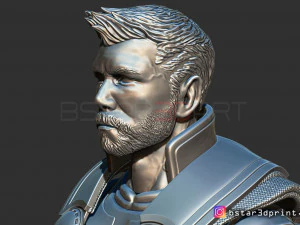 토르 흉상 어벤저 4 흉상 - 머리 2개 - 무한 전쟁 - 엔드게임 3D 프린트 모델 3D 프린트 모델