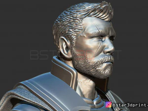 토르 흉상 어벤저 4 흉상 - 머리 2개 - 무한 전쟁 - 엔드게임 3D 프린트 모델 3D 프린트 모델