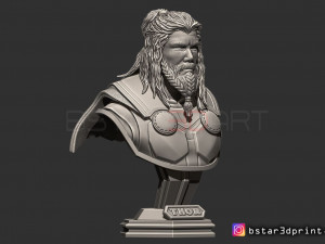 thor bust avenger 4 bust - 2 heads - infinity war - endgame 3d print model Modello di stampa 3D