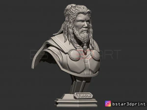 토르 흉상 어벤저 4 흉상 - 머리 2개 - 무한 전쟁 - 엔드게임 3D 프린트 모델 3D 프린트 모델