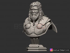 토르 흉상 어벤저 4 흉상 - 머리 2개 - 무한 전쟁 - 엔드게임 3D 프린트 모델 3D 프린트 모델