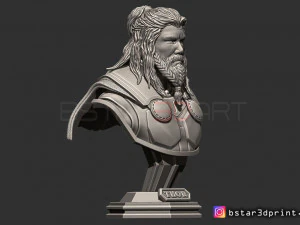토르 흉상 어벤저 4 흉상 - 머리 2개 - 무한 전쟁 - 엔드게임 3D 프린트 모델 3D 프린트 모델