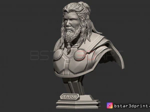 토르 흉상 어벤저 4 흉상 - 머리 2개 - 무한 전쟁 - 엔드게임 3D 프린트 모델 3D 프린트 모델