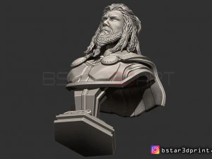 토르 흉상 어벤저 4 흉상 - 머리 2개 - 무한 전쟁 - 엔드게임 3D 프린트 모델 3D 프린트 모델
