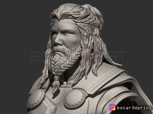 thor bust avenger 4 bust - 2 heads - infinity war - endgame 3d print model Modello di stampa 3D