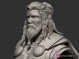 토르 흉상 어벤저 4 흉상 - 머리 2개 - 무한 전쟁 - 엔드게임 3D 프린트 모델 3D 프린트 모델