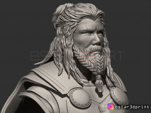 thor bust avenger 4 bust - 2 heads - infinity war - endgame 3d print model Modello di stampa 3D