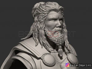 토르 흉상 어벤저 4 흉상 - 머리 2개 - 무한 전쟁 - 엔드게임 3D 프린트 모델 3D 프린트 모델