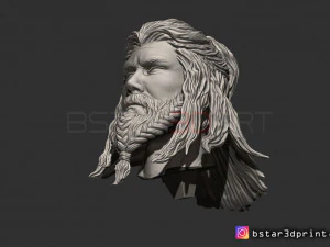 토르 흉상 어벤저 4 흉상 - 머리 2개 - 무한 전쟁 - 엔드게임 3D 프린트 모델 3D 프린트 모델