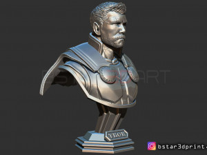 thor bust short hair - avenger 4 - from marvel - 3d print 3D 프린트 모델